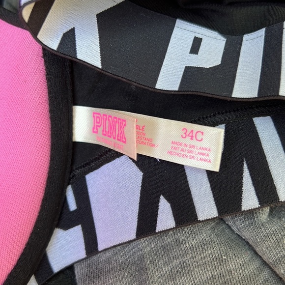 VS PINK LOGO Black Racer Back Bra - Picture 3 of 3